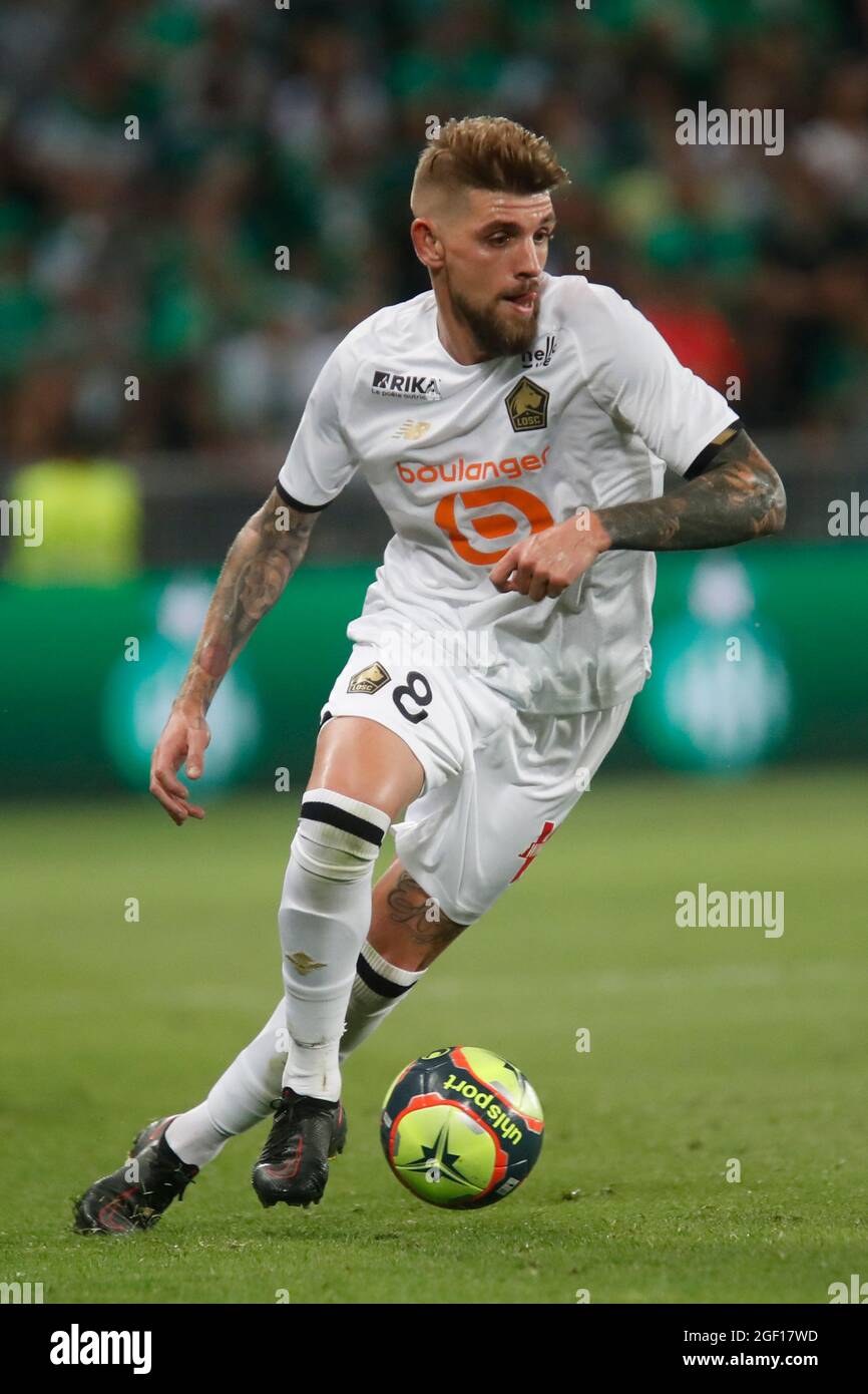 XEKA of Lille during the French championship Ligue 1 football match between AS Saint-Etienne and LOSC Lille on August 21, 2021 at Geoffroy-Guichard stadium in Saint-Etienne, France - Photo Romain Biard / Isports / DPPI Stock Photo