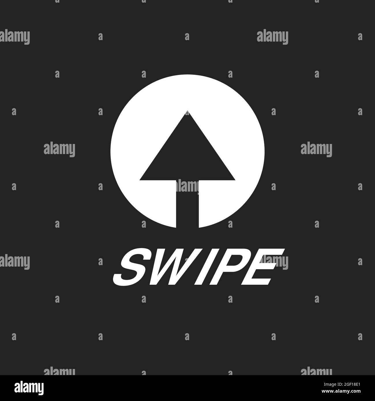 Swipe Up. Rounded White Icon with Arrow for Advertisement in Social Media. Vector illustration Stock Vector