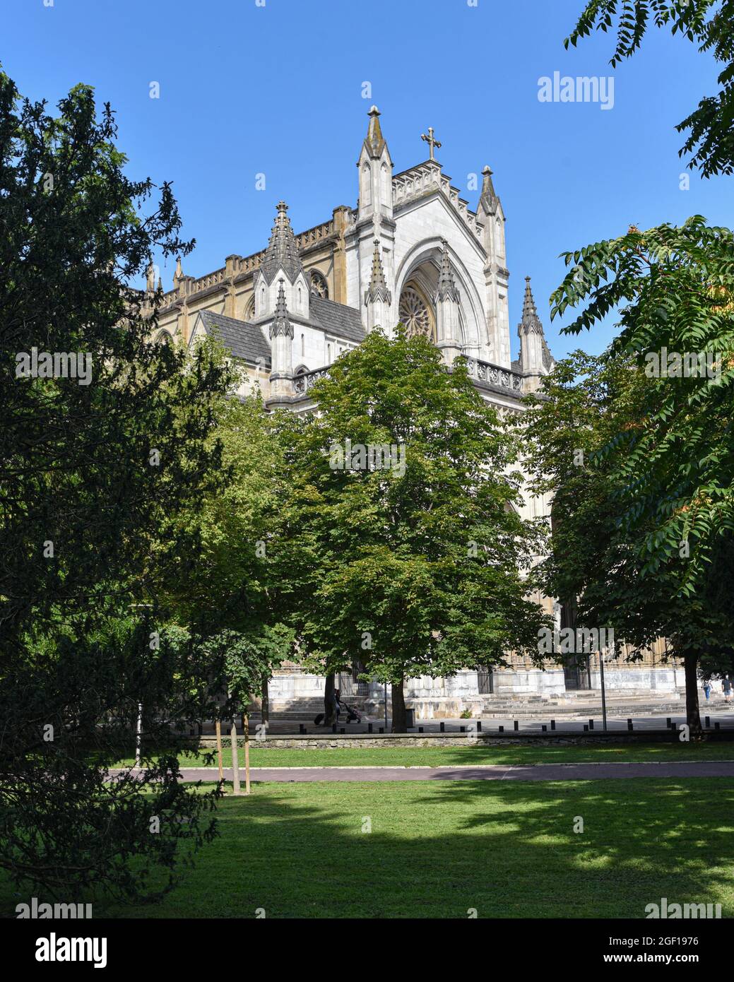 Vitoria-Gasteiz, Spain - 21 Aug, 2021: Exterior Views of the Cathedral of Santa Maria (or New Cathedral) in Vitoria-Gasteiz, Basque Country, Spain Stock Photo