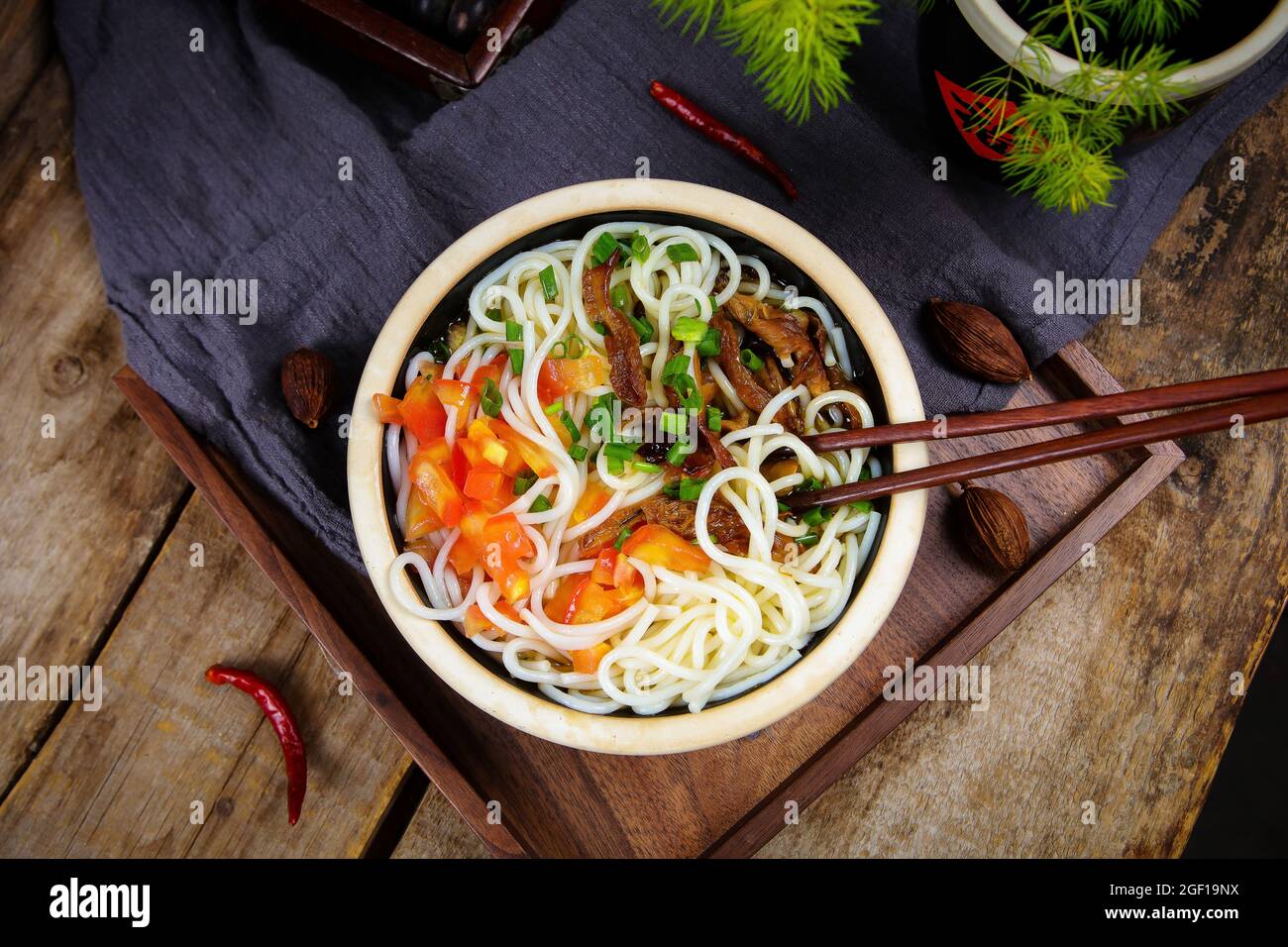 Chicken rice noodle Stock Photo Alamy