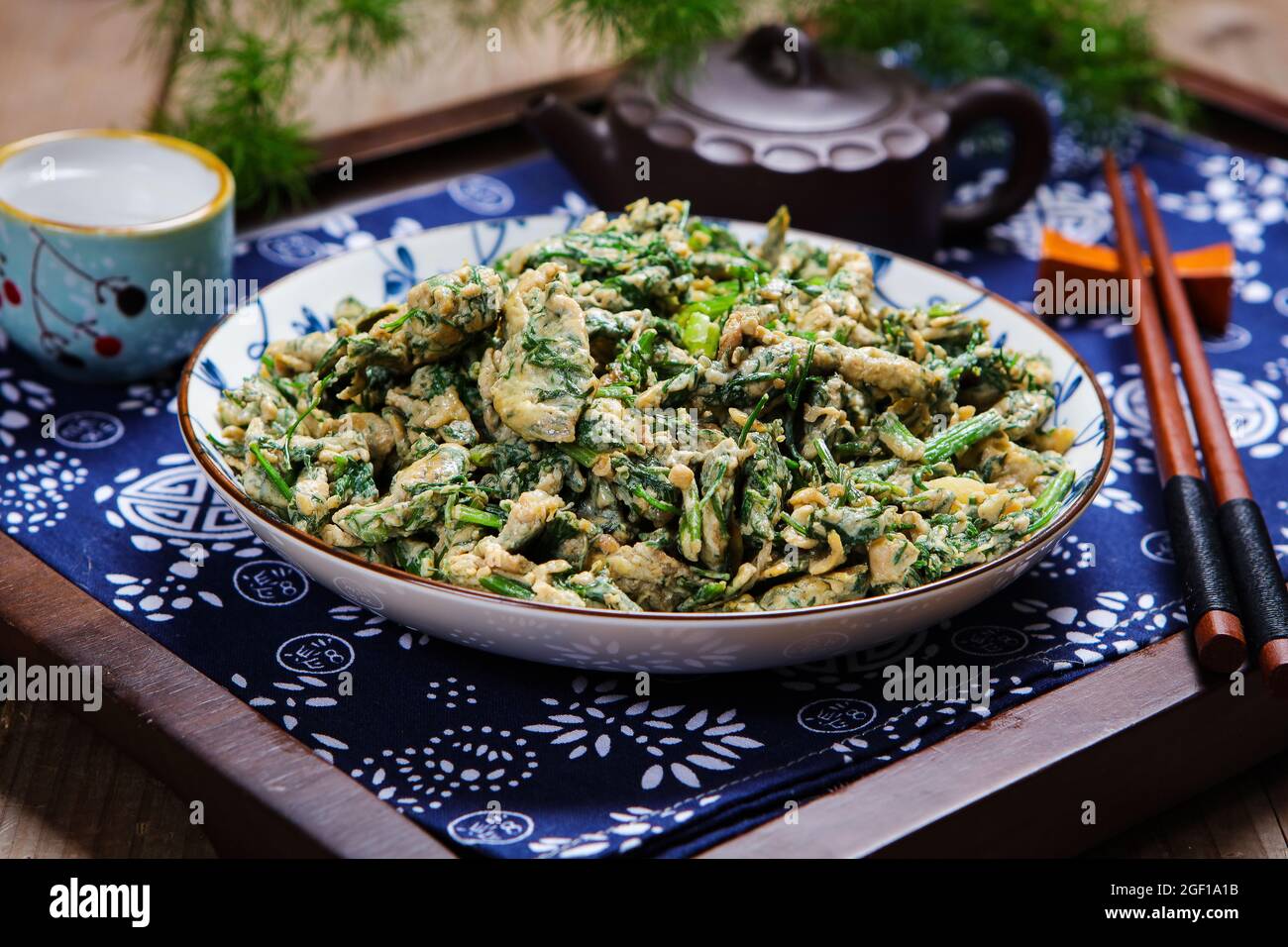 Fennel scrambled eggs Stock Photo Alamy