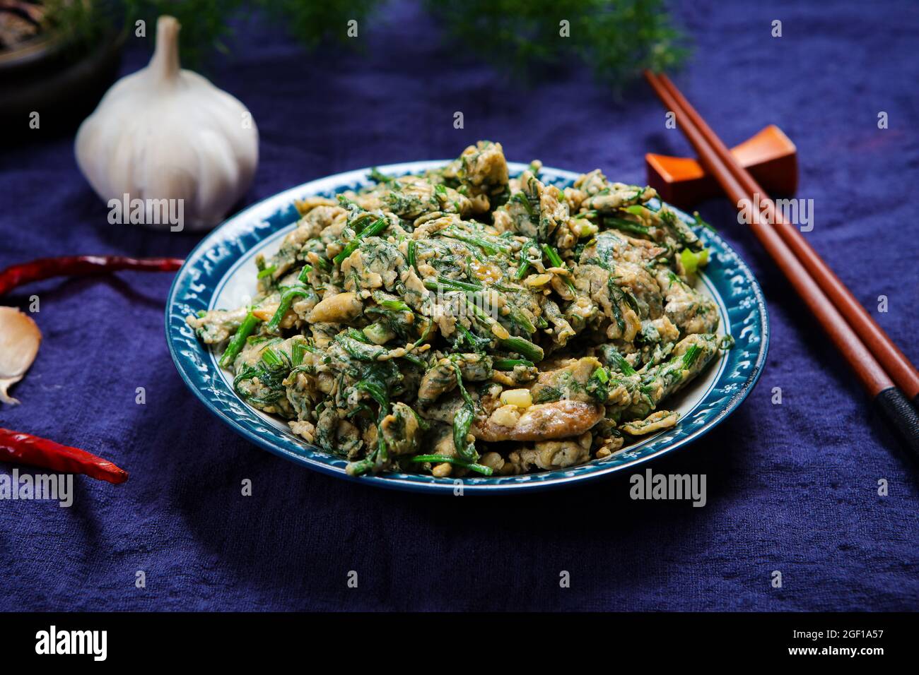 Fennel scrambled eggs Stock Photo Alamy