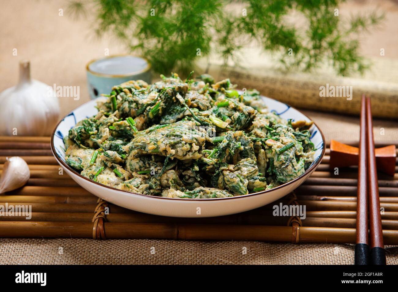 Fennel scrambled eggs Stock Photo Alamy