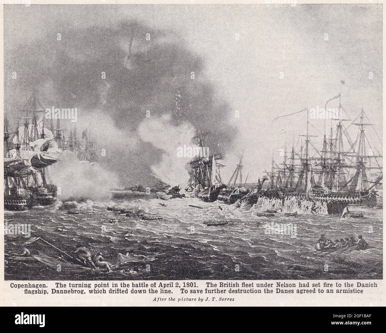 Copenhagen Naval Battle 1801. Stock Photo