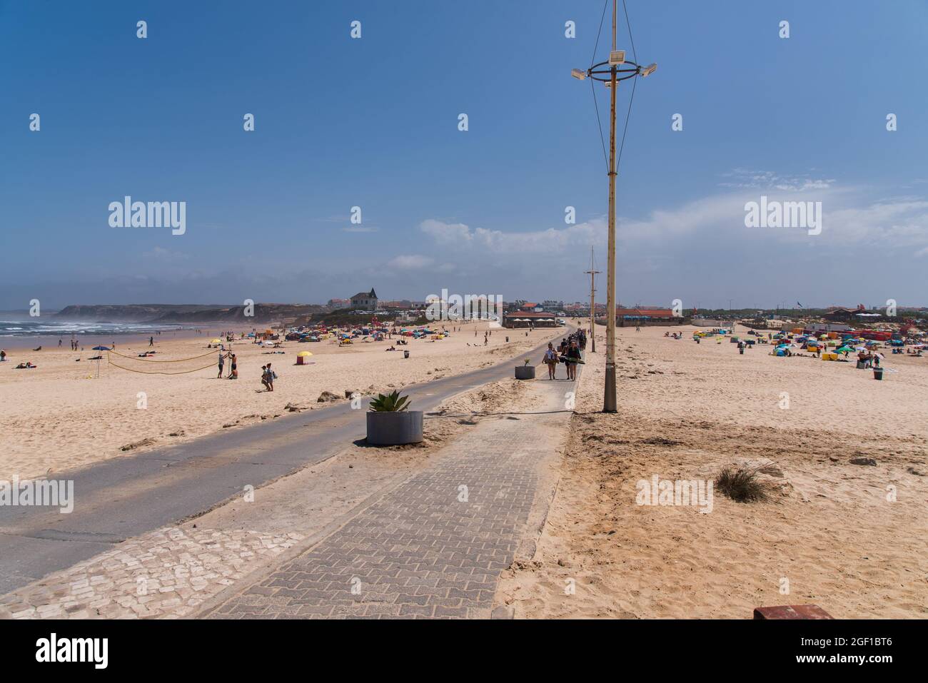 Peniche, Portugal. 14 August 2021. Baleal beach in in Peniche Portugal