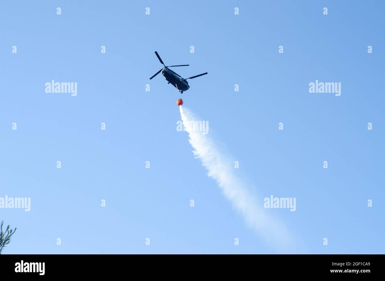 TATOI VARIBOBI ATHENS, GREECE - Aug 03, 2021: A low-angle shot of a jet ...
