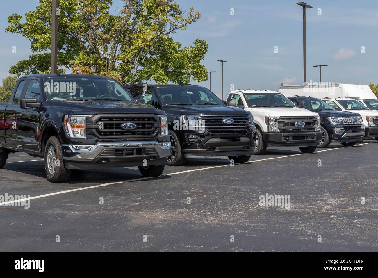 Indianapolis Circa August 2021 Ford FSeries Trucks Display. The Ford F150, Super Duty F250