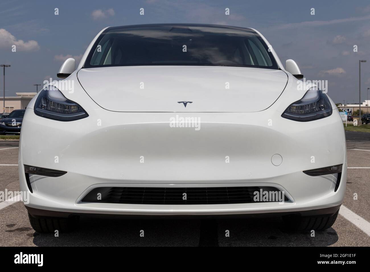 Indianapolis Circa August 2021 Tesla Model 3 EV electric vehicle on