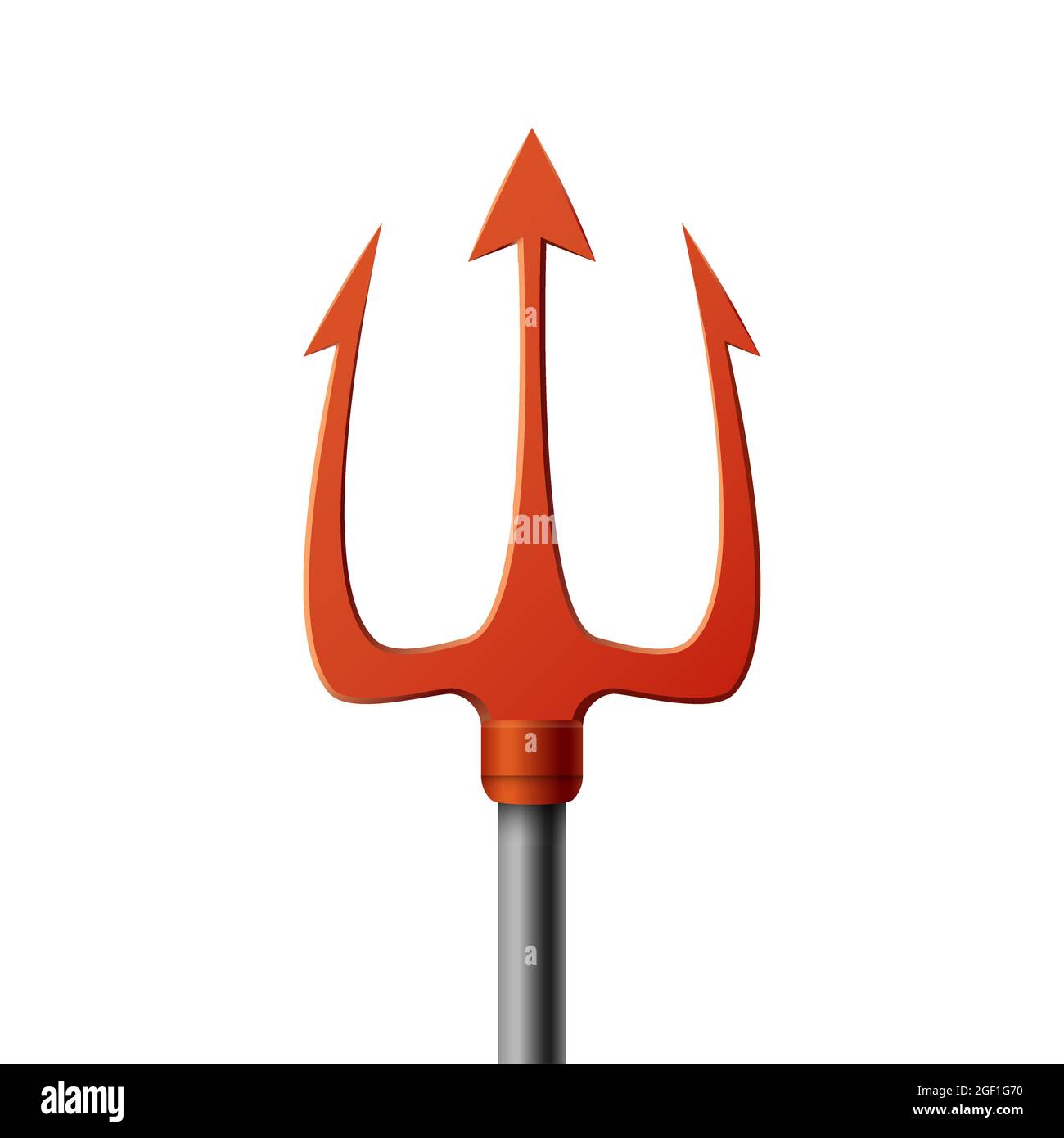 Neptune red vector trident. Trident object, trident weapon, mythology
