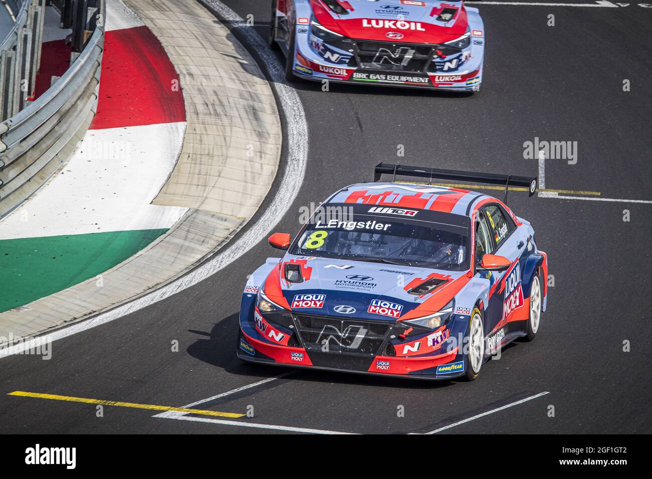 08 Engstler Luca (ger), Engstler Hyundai N Liqui Moly Racing Team, Hyundai Elantra N TCR, action during the 2021 FIA WTCR Race of Hungary, 4th round of the 2021 FIA World Touring Car Cup, Hungaroring, from August 20 to 22, 2021 in Budapest - Photo Gregory Lenormand / DPPI Stock Photo