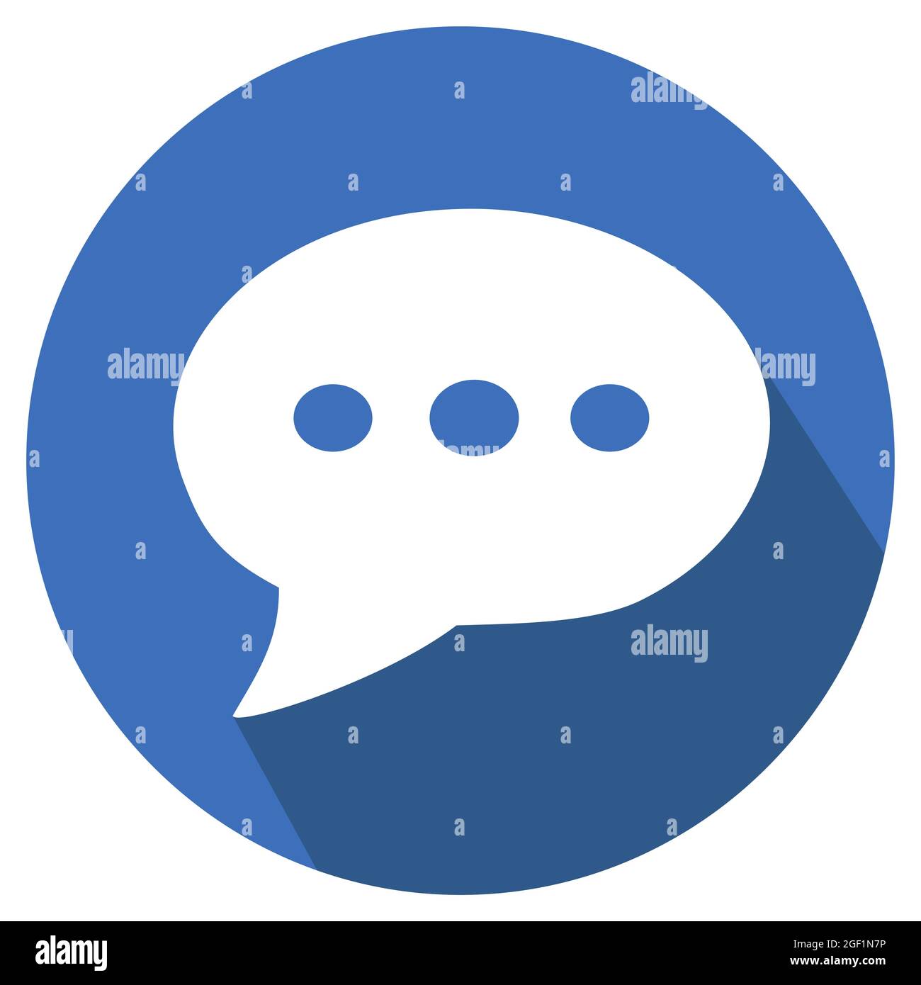 Icon Vector of Message Bubble with dots - Long Shadow Style - simple illustration. Editable stroke. Design template vector.outline style design.Vector Stock Vector