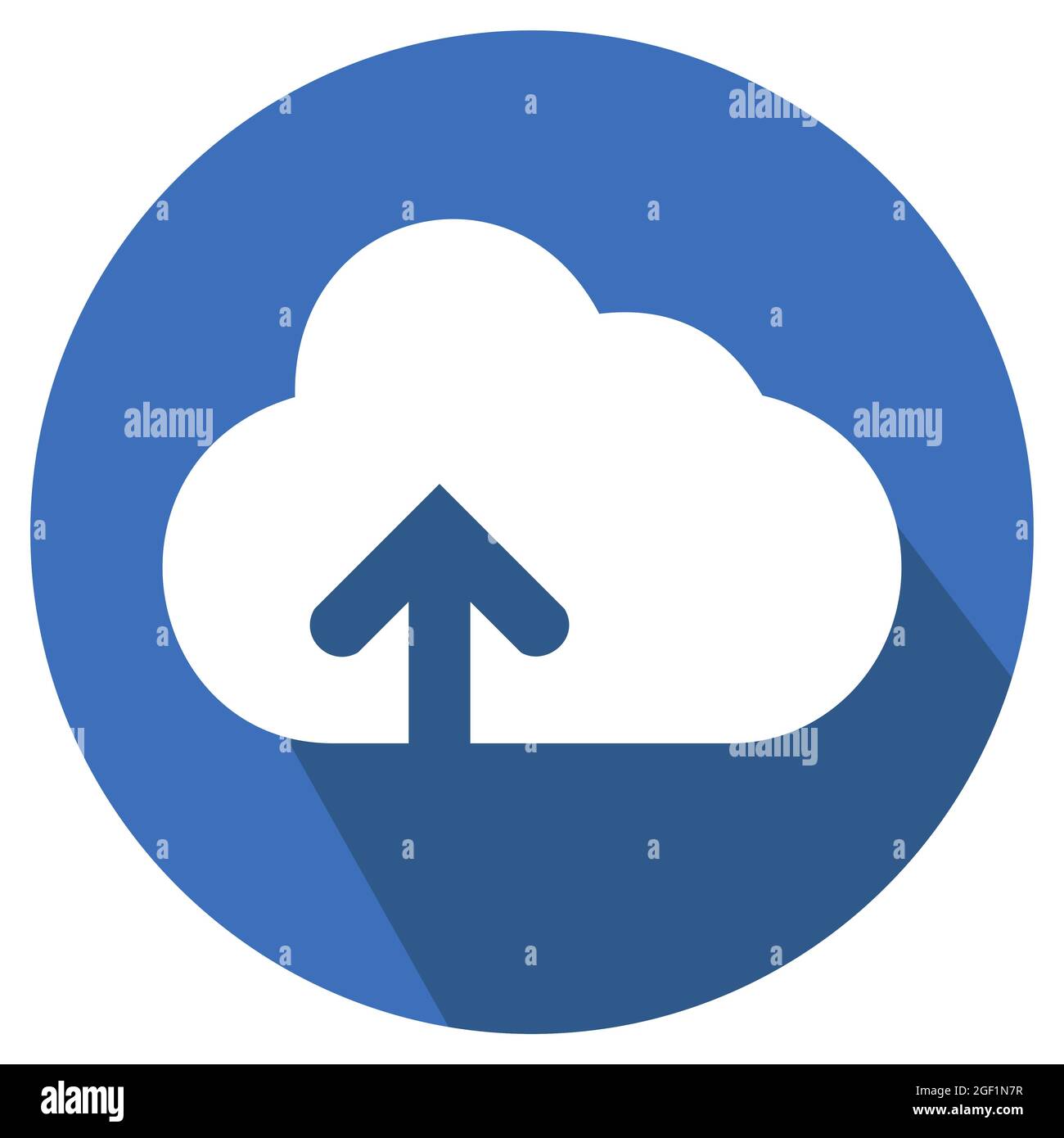Icon Vector of Cloud with upward arrow Version 2 - Long Shadow Style ...