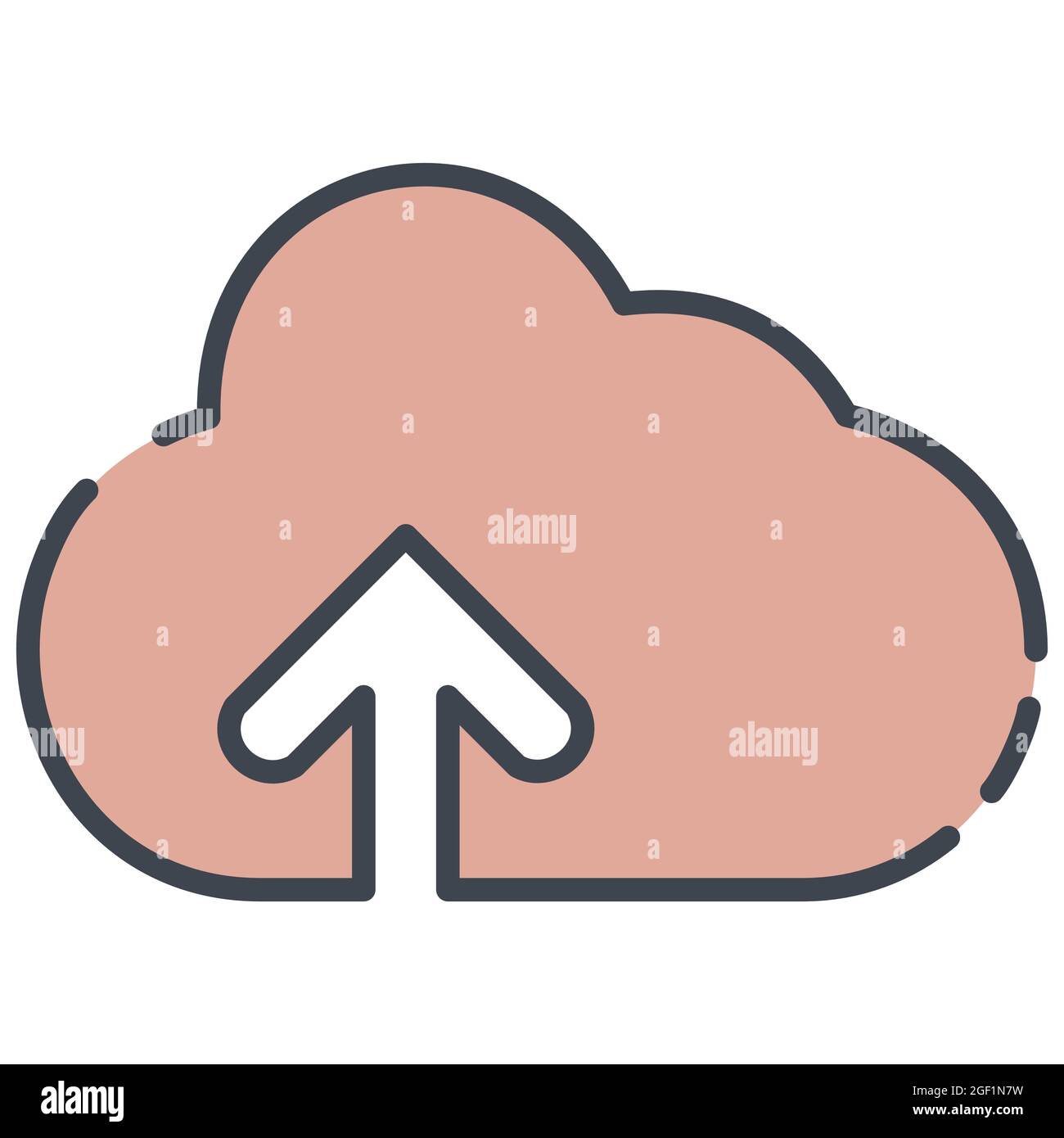 Icon Vector of Cloud with upward arrow Version 2 - Line Cut Style ...