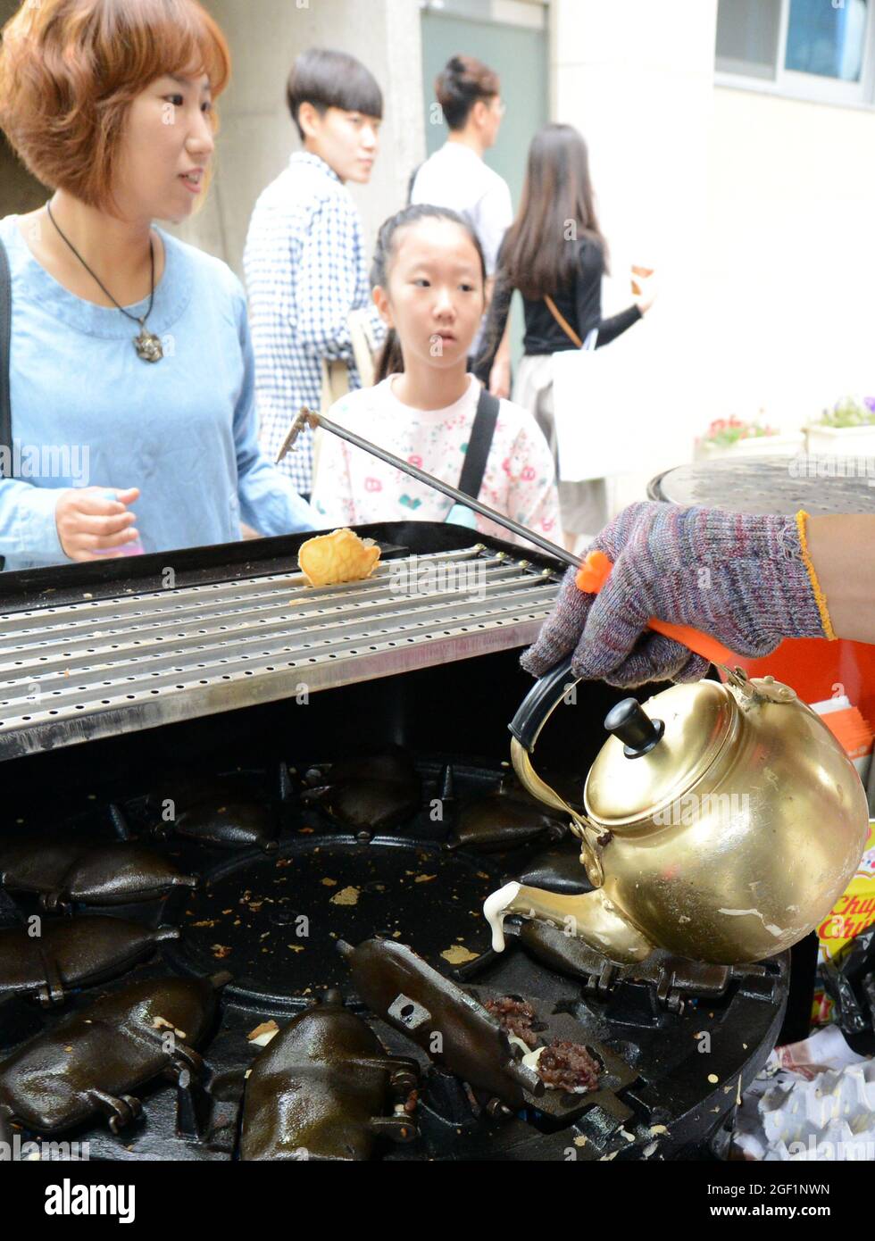 Bungeoppang Korean fishshaped pastry vendor in Seoul, South Korea
