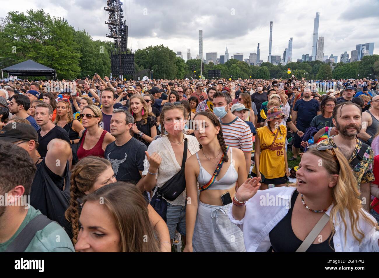 New York, United States. 21st Aug, 2021. People gather for the "We Love