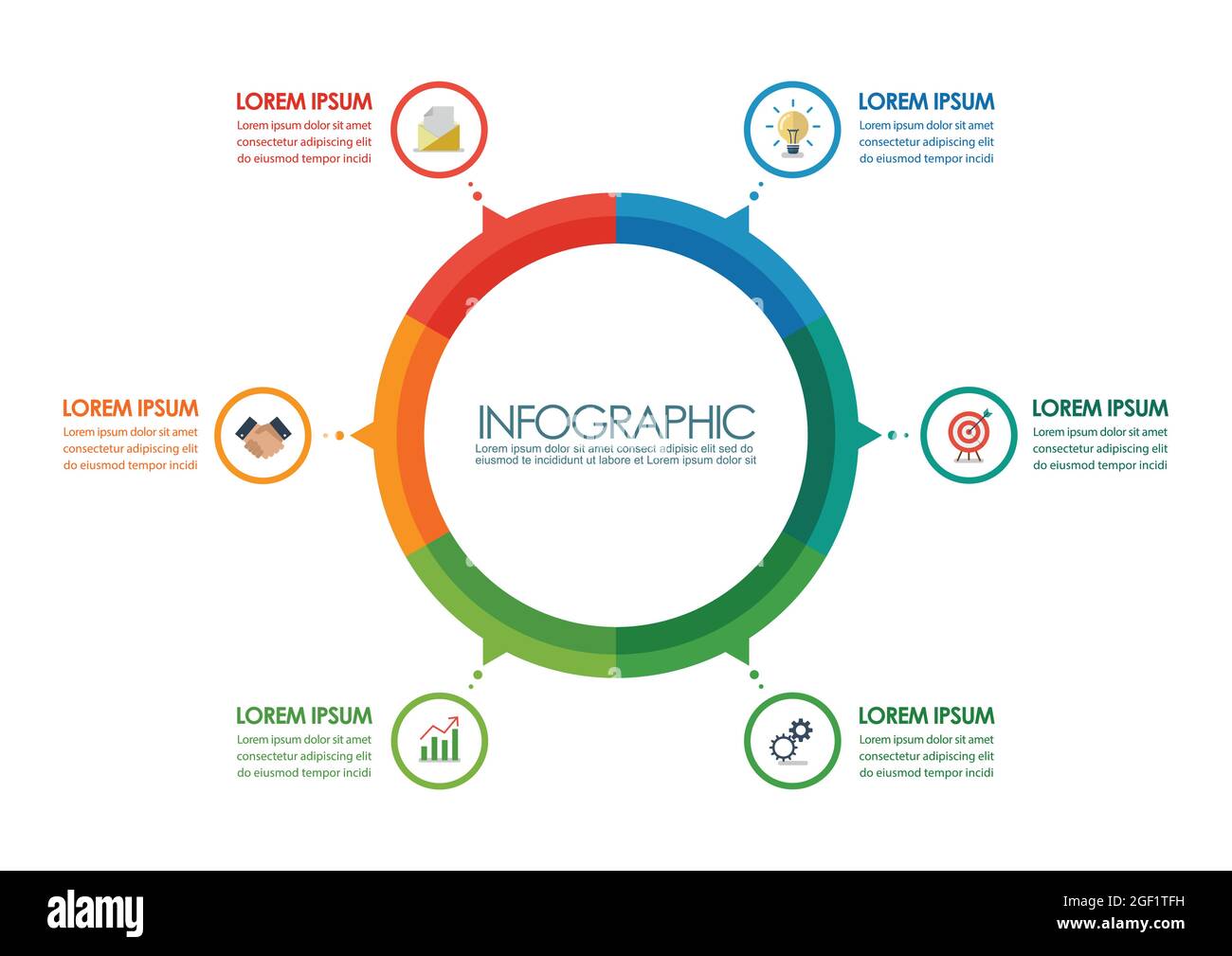Circle Infographic Chart Template Vector Illustration Stock Vector 