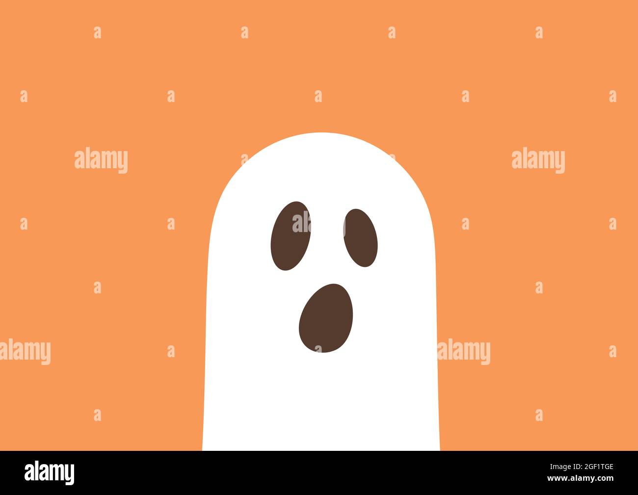 Ghost on orange background. Vector illustration Stock Vector Image