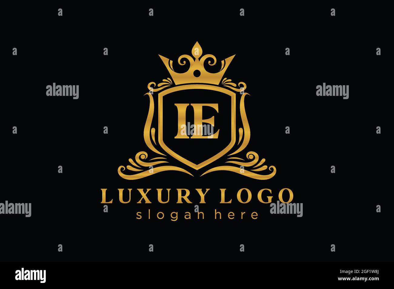 IE Letter Royal Luxury Logo template in vector art for Restaurant ...