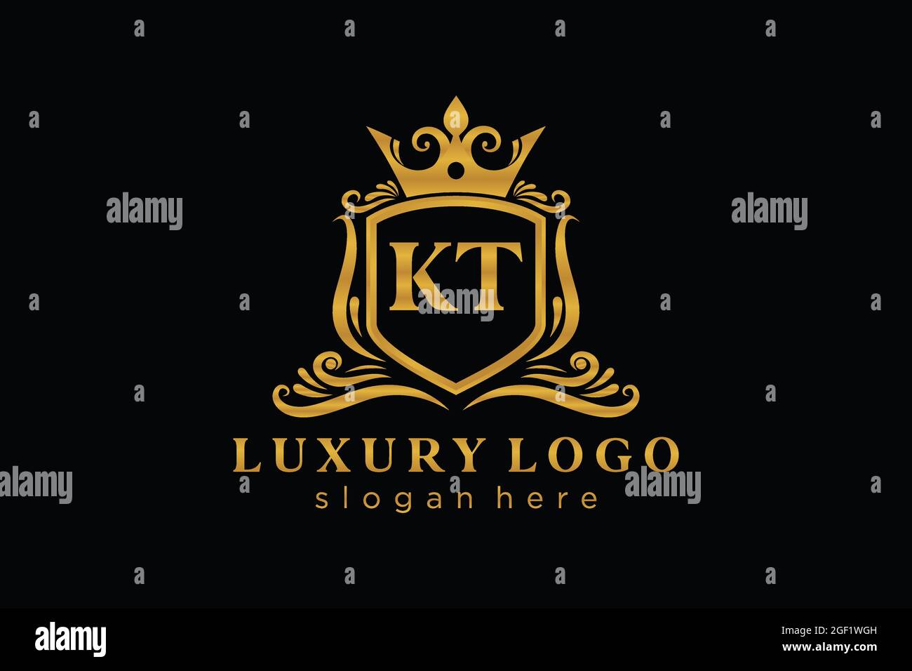 KT Letter Royal Luxury Logo template in vector art for Restaurant ...