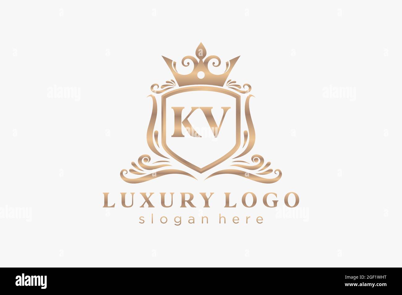KV Letter Royal Luxury Logo template in vector art for Restaurant ...