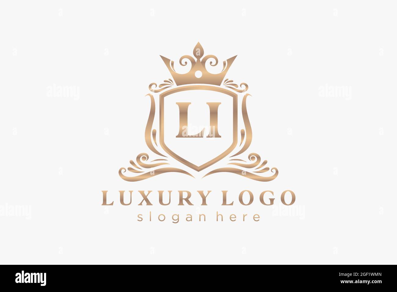 LI Letter Royal Luxury Logo template in vector art for Restaurant ...