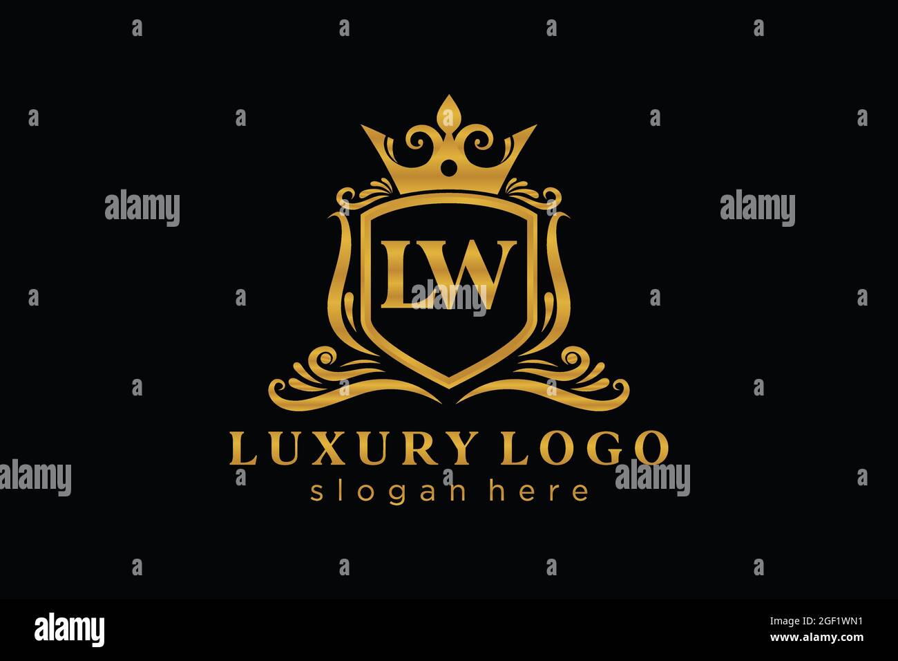 LW Letter Royal Luxury Logo template in vector art for Restaurant ...