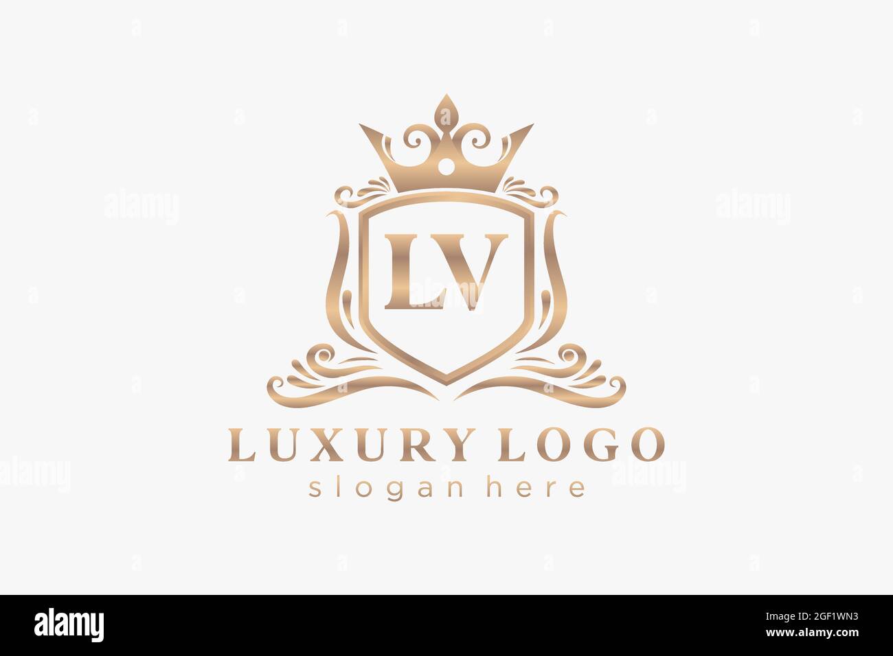 LV Letter Royal Luxury Logo template in vector art for luxurious branding  projects and other vector illustration Stock Vector Image & Art - Alamy