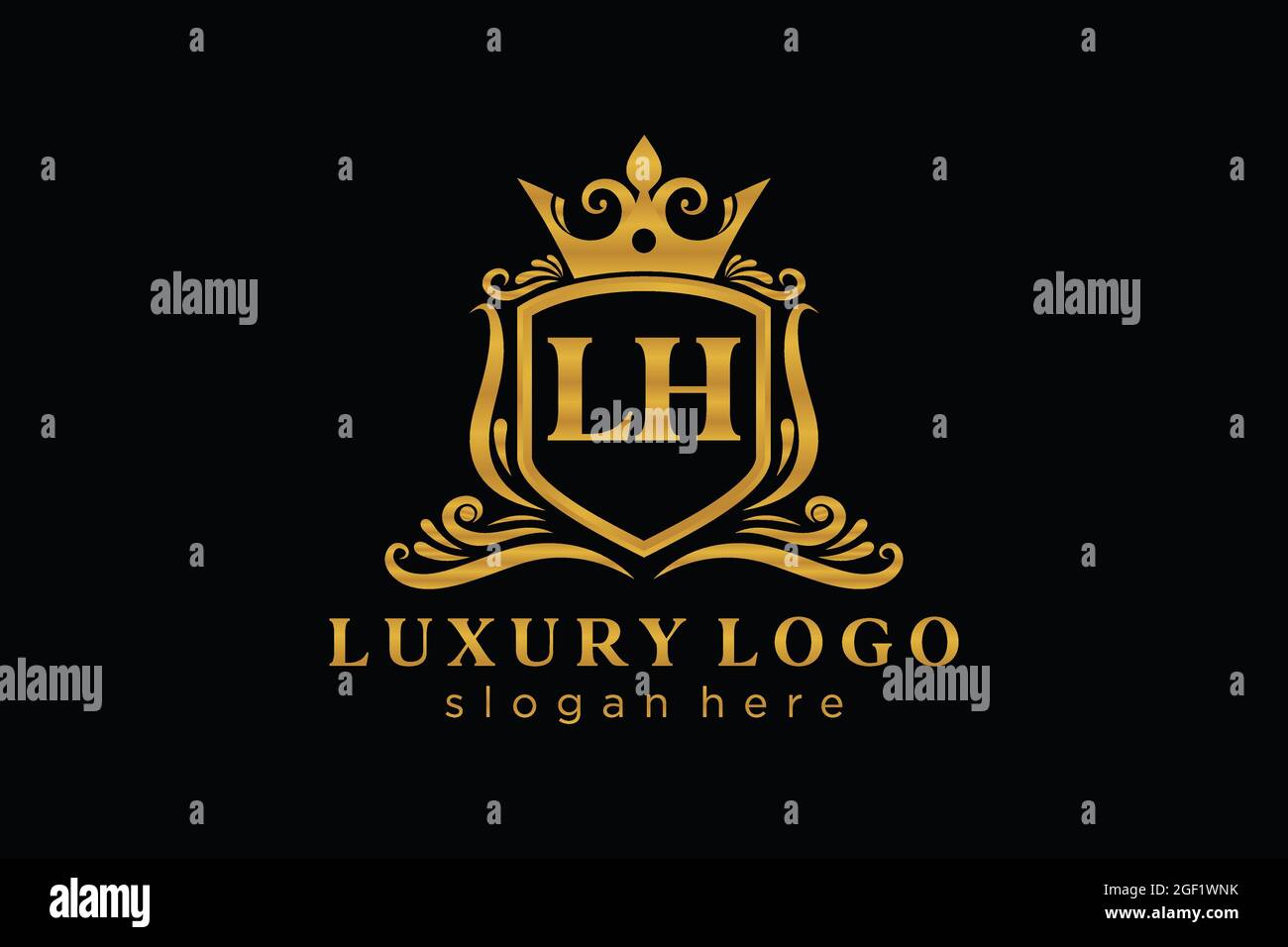 LH Letter Royal Luxury Logo template in vector art for Restaurant ...