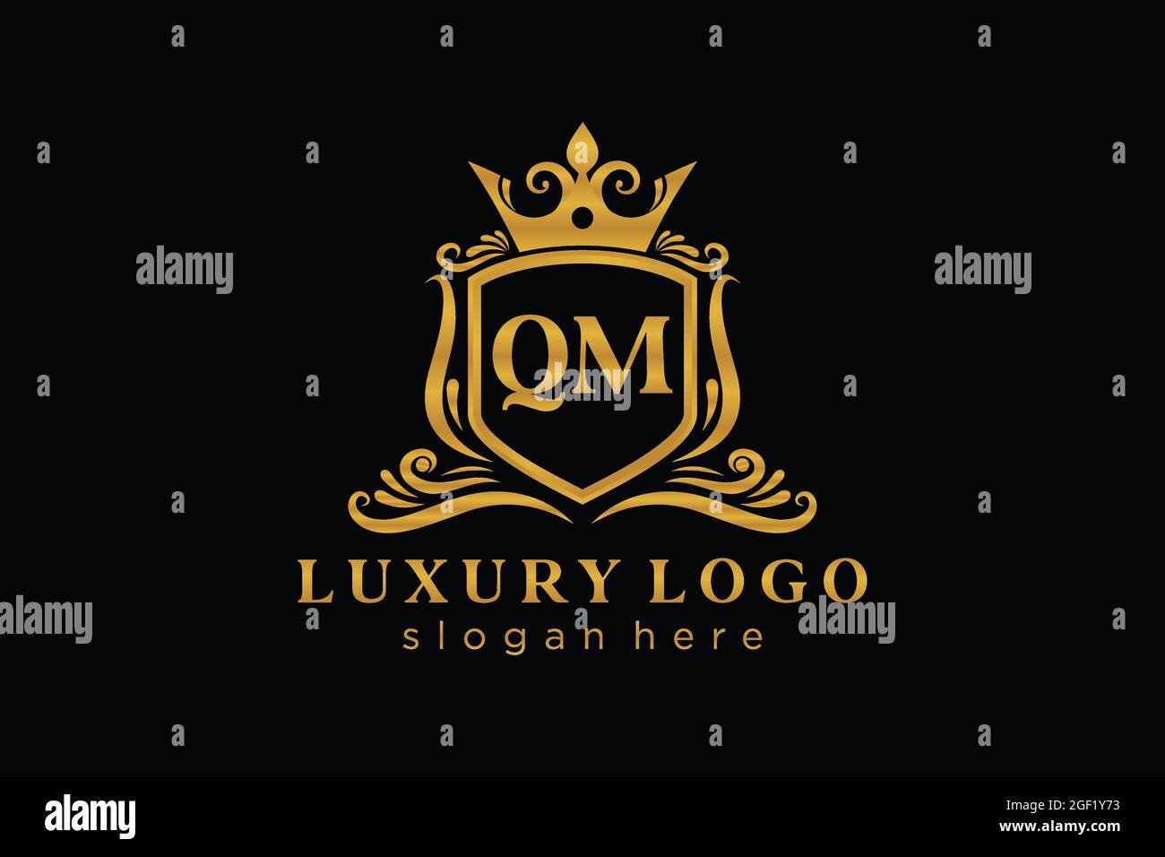 QM Letter Royal Luxury Logo template in vector art for Restaurant ...