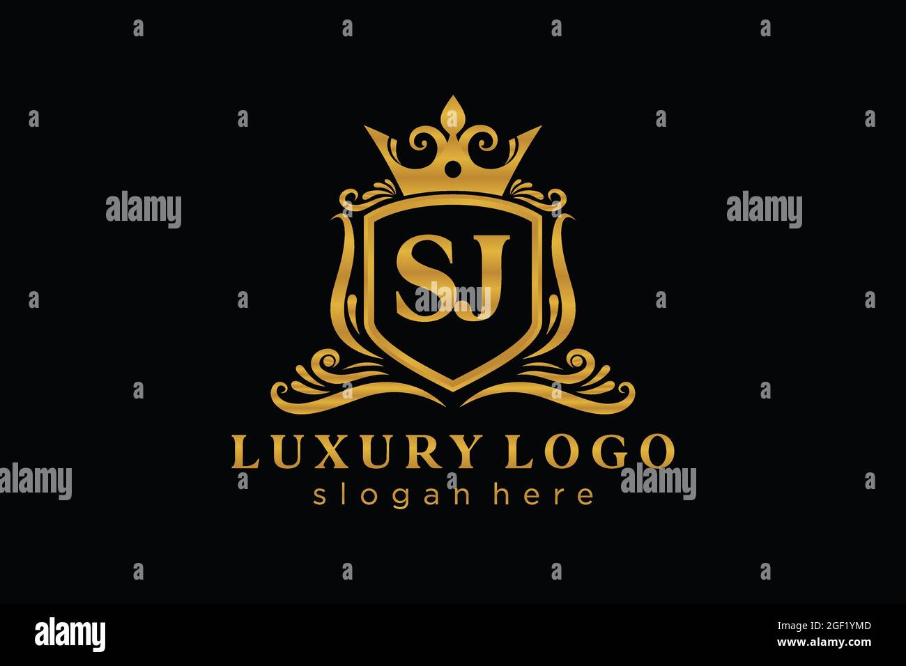 SJ Letter Royal Luxury Logo template in vector art for Restaurant ...