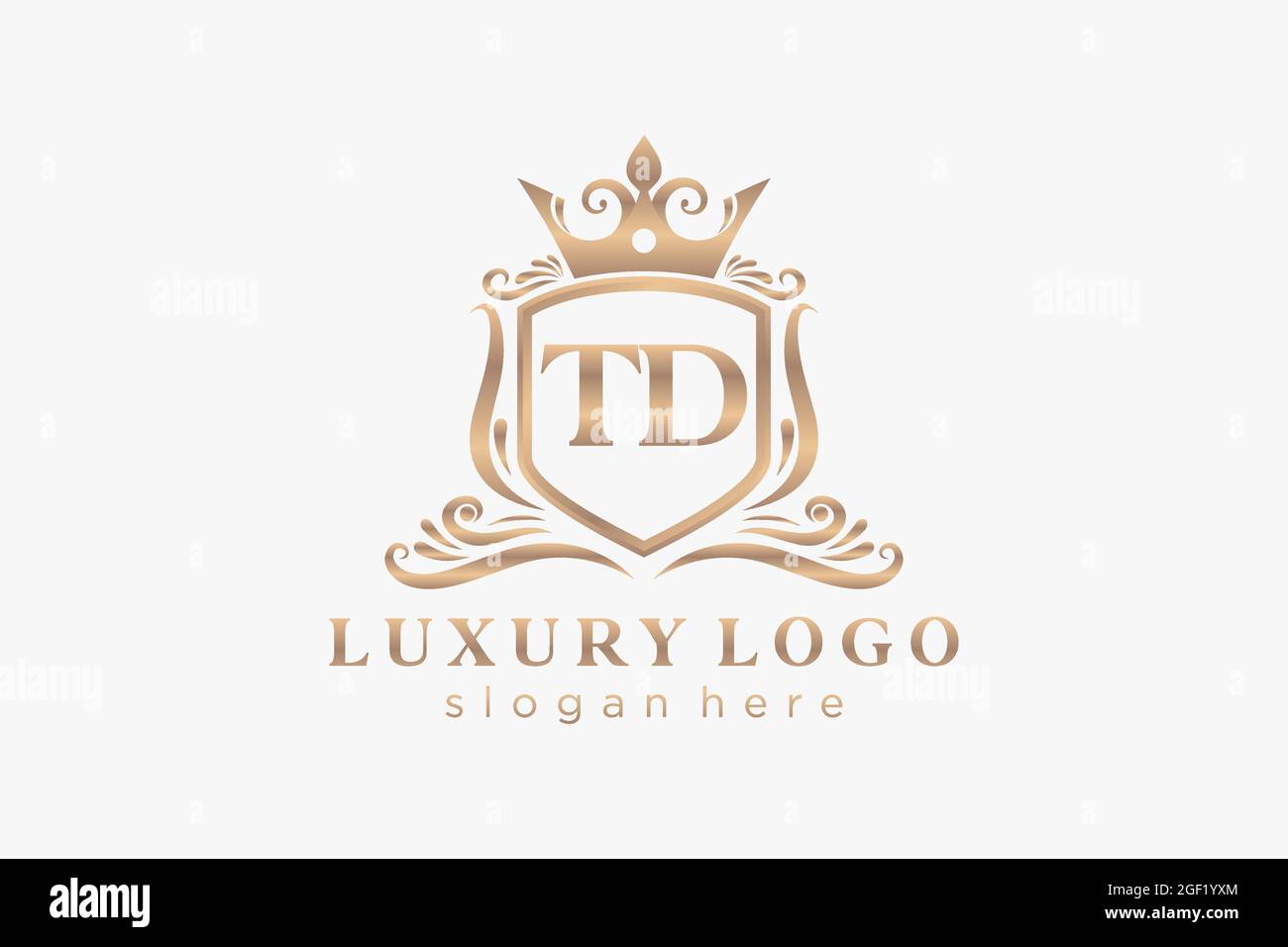 TD Letter Royal Luxury Logo template in vector art for Restaurant ...