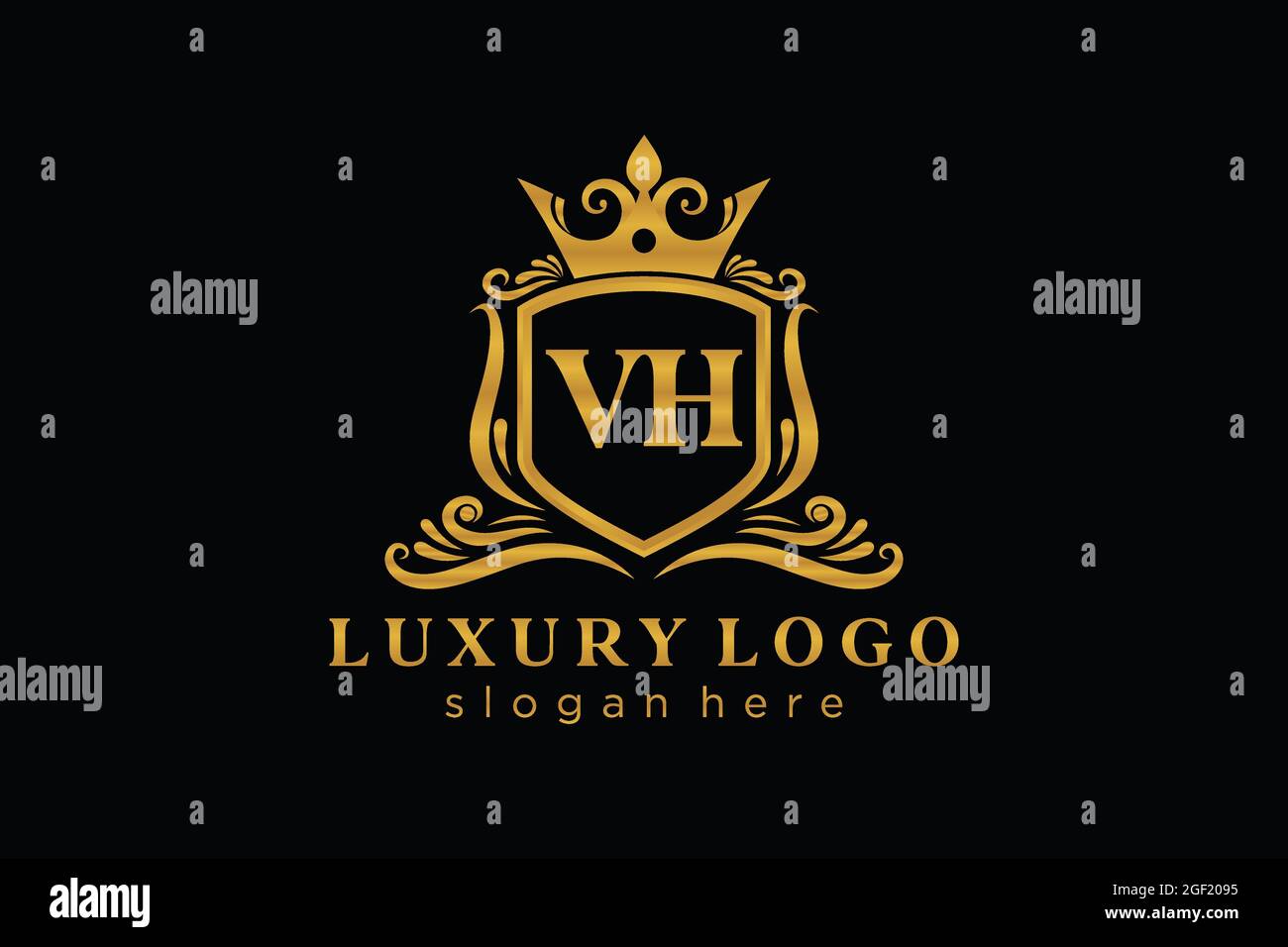 VH Letter Royal Luxury Logo template in vector art for Restaurant ...