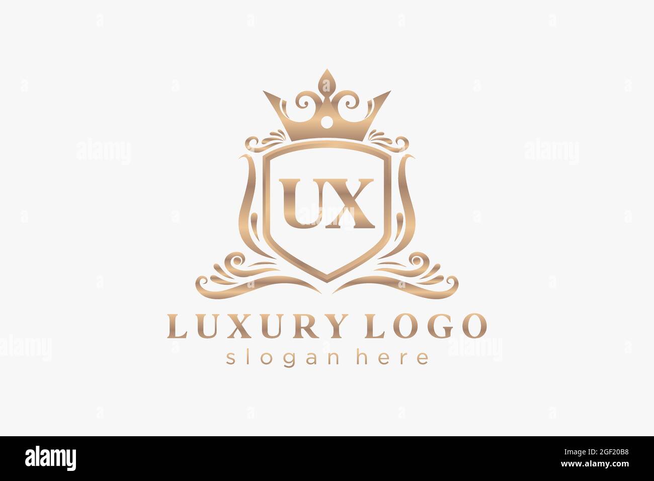 UX Letter Royal Luxury Logo template in vector art for Restaurant ...