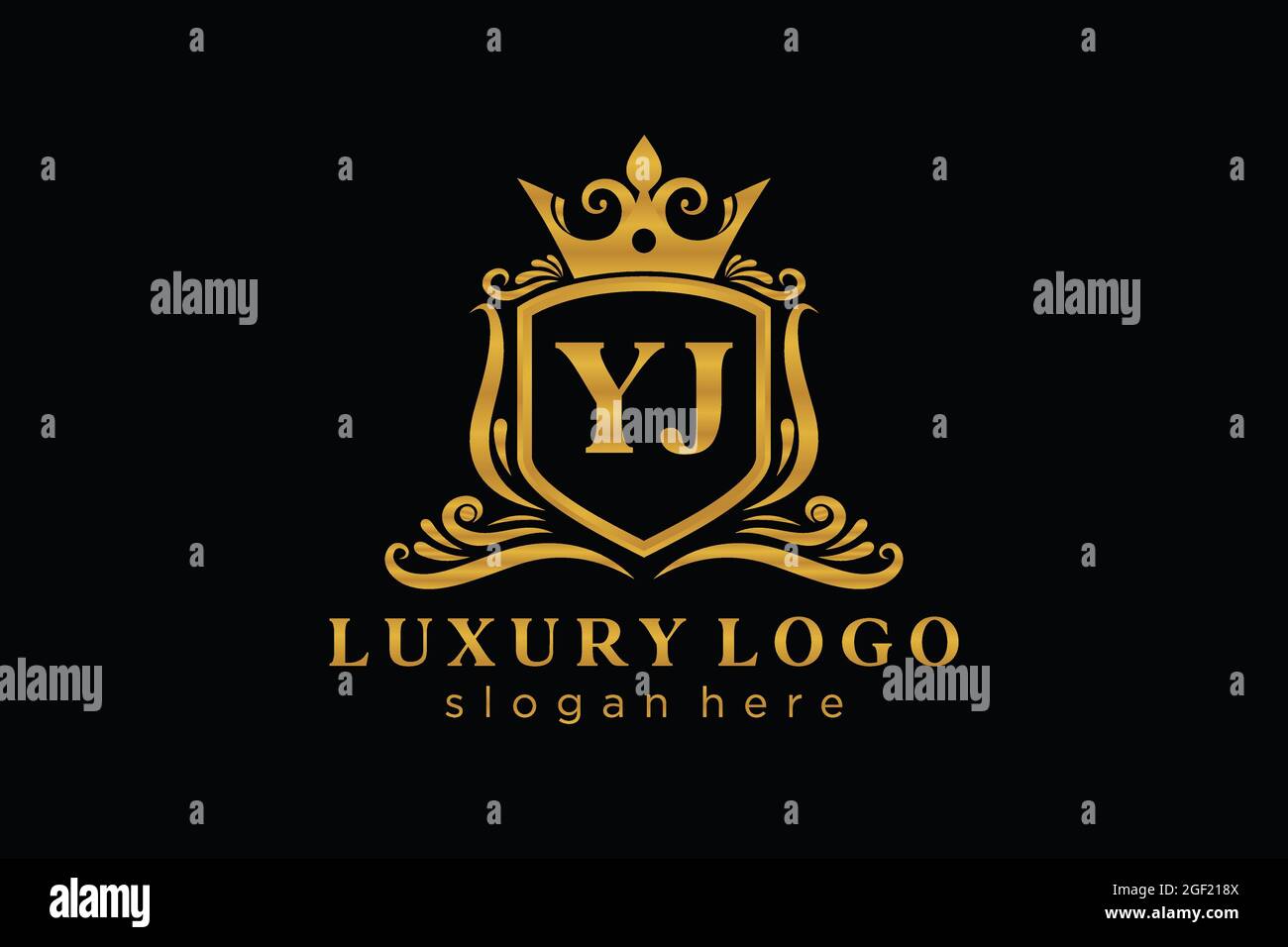 YJ Letter Royal Luxury Logo template in vector art for Restaurant