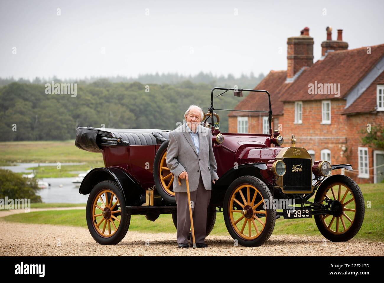 EDITORIAL USE ONLY 101yearold, Harold Baggott stands alongside a