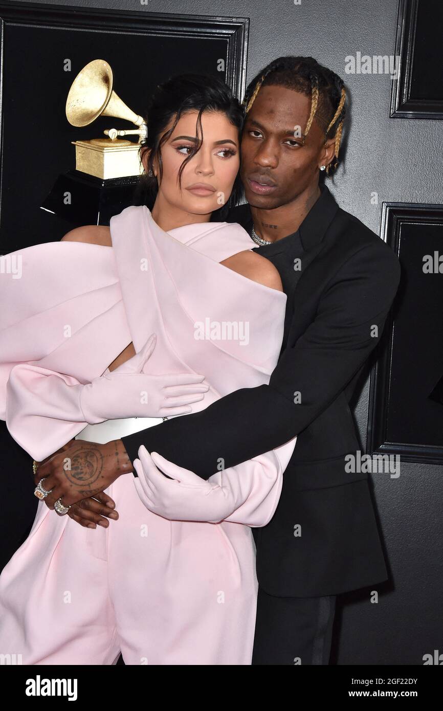 File photo dated February 10, 2019 of Kylie Jenner and Travis Scott attend  the 61st Annual GRAMMY Awards at Staples Center in Los Angeles, CA, USA.  The 24-year-old billionaire is pregnant and, image size:866x1390