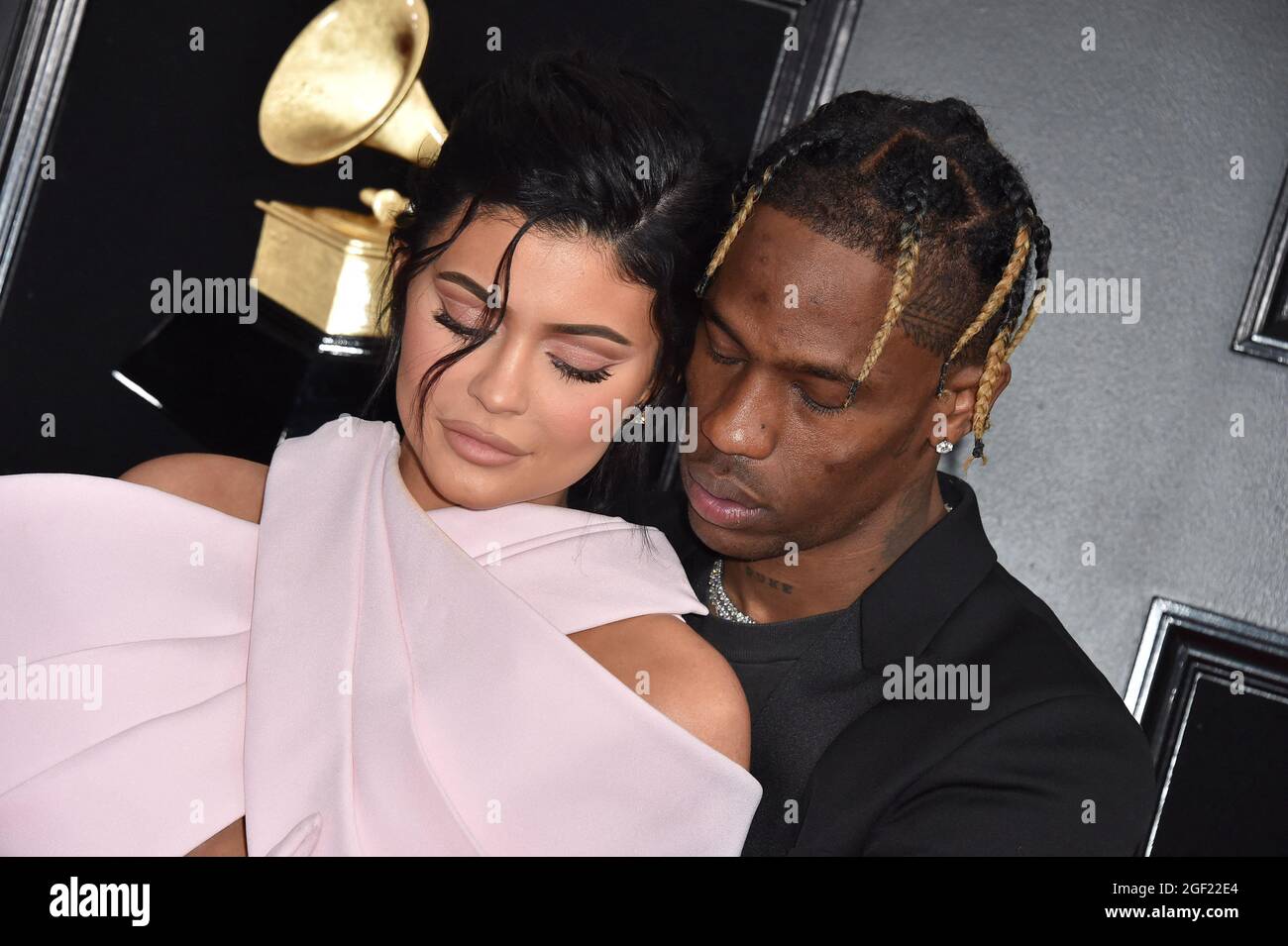 File photo dated February 10, 2019 of Kylie Jenner and Travis Scott attend  the 61st Annual GRAMMY Awards at Staples Center in Los Angeles, CA, USA.  The 24-year-old billionaire is pregnant and, image size:1300x955