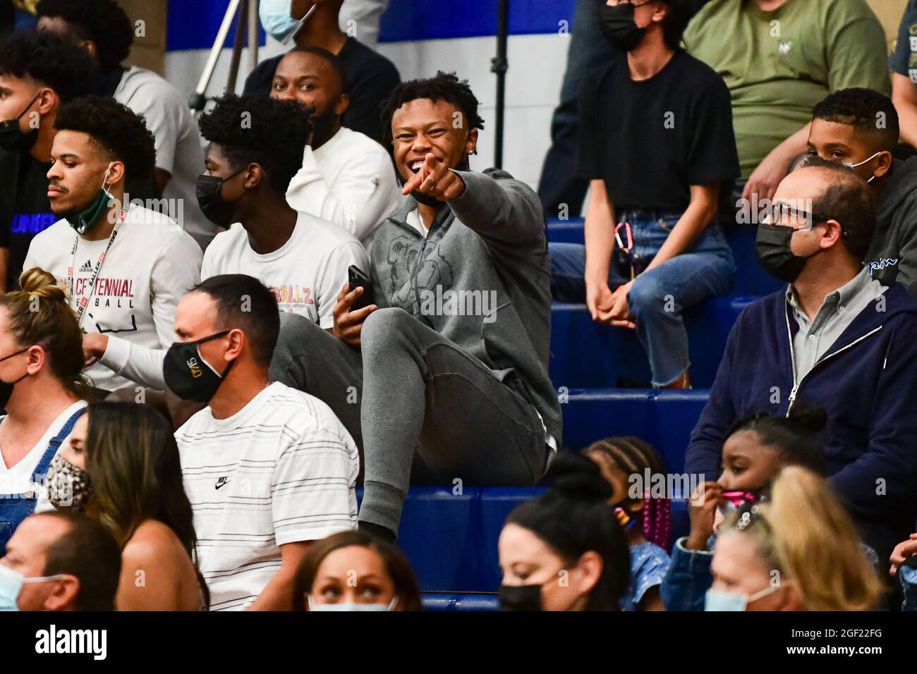 UCLA Bruins guard Jaylen Clark attends the 2021 CIF Southern Section Championship basketball game on Friday, June 11, 2021, in Chatsworth. Centennial Stock Photo