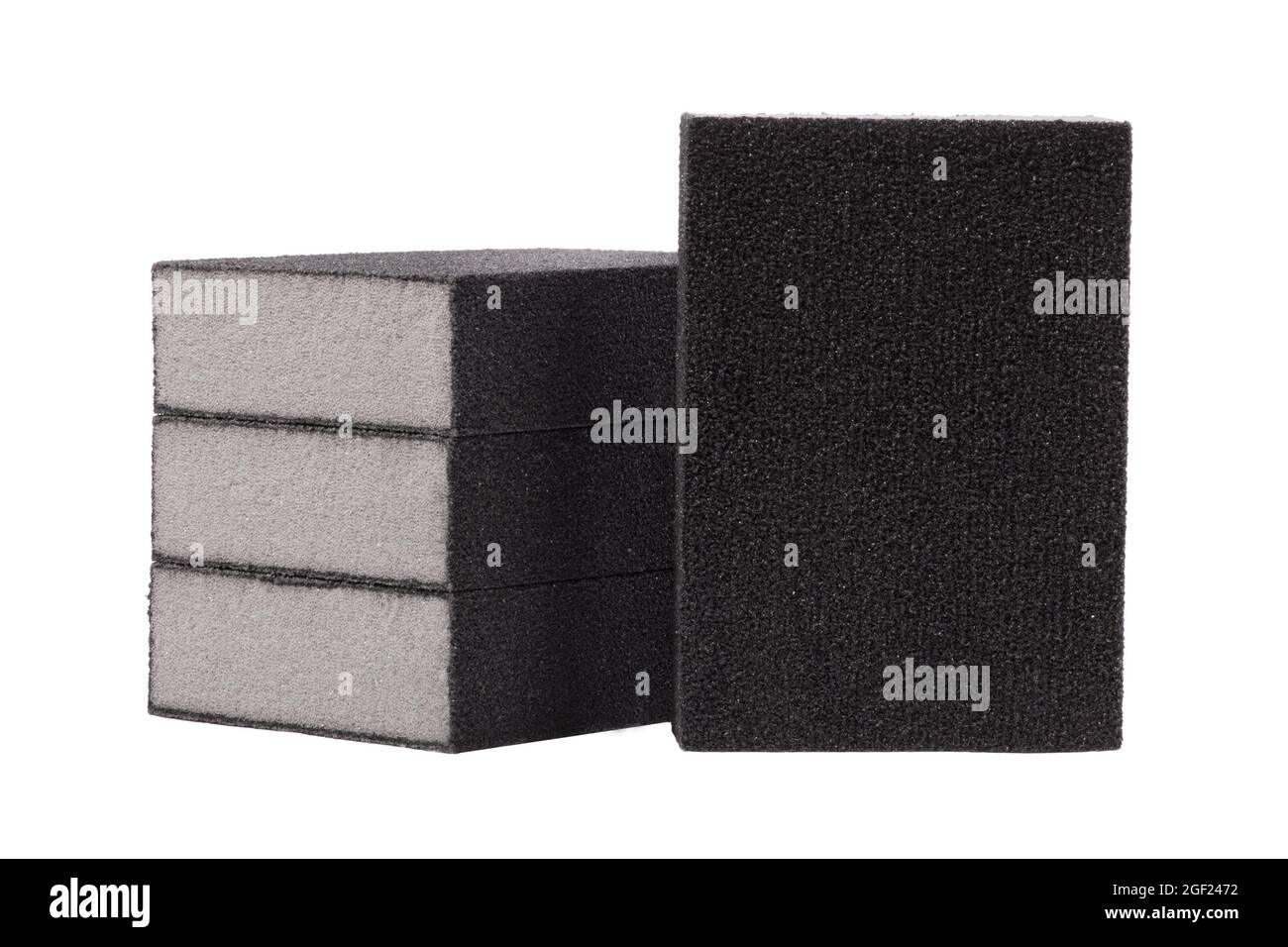 Sanding sponge block isolated on white background. Abrasive sponge isolated on white background. Sanding sponge. Sanding blocks Stock Photo