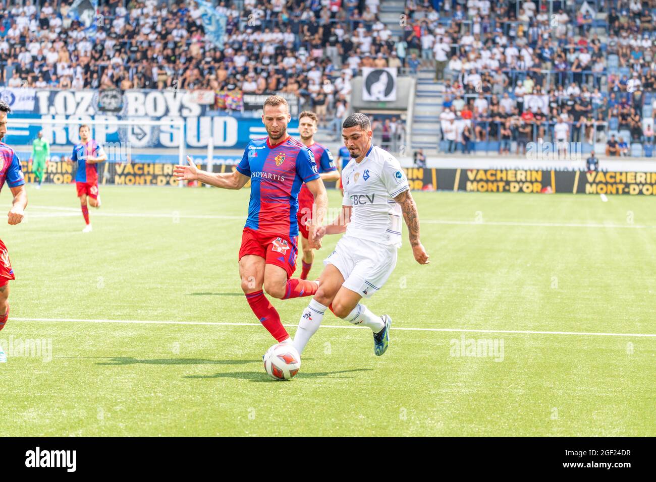 Lausanne, Switzerland. 22nd Aug, 2021. Sport is in action during the first day of the 2021-2022 Credit Super League championship with Fc and FC Lausanne-Basel 2-2. (Photo by Eric