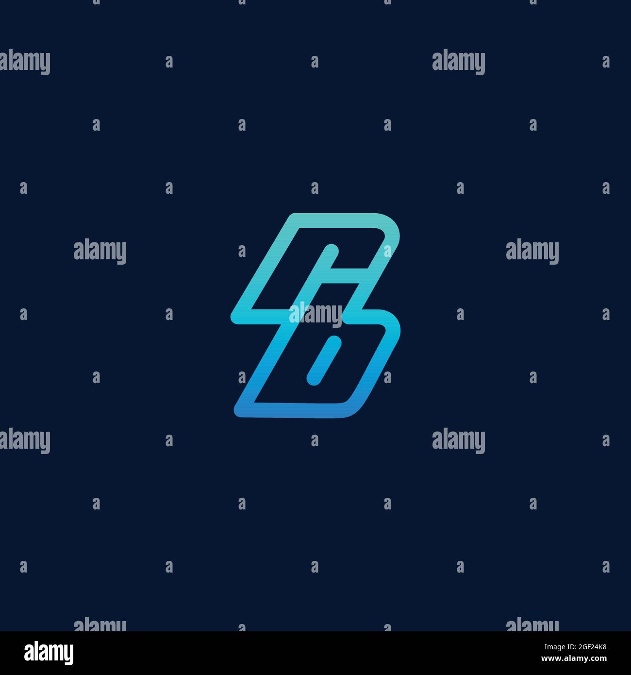 RB Logo lettering design vector on dark blue background. modern line ...