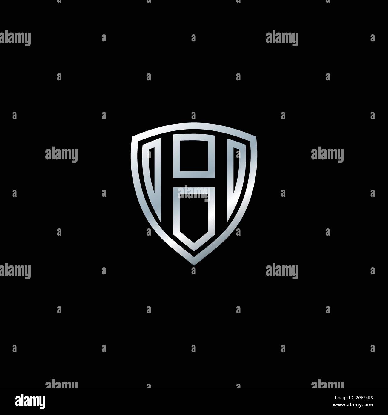 Shield with letter H vector illustration on dark background. Letter ...