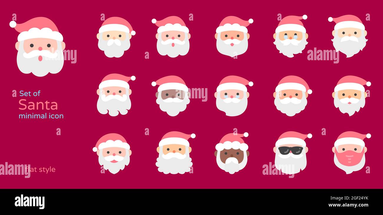 Santa claus flat design icon vector illustration. Stock Vector