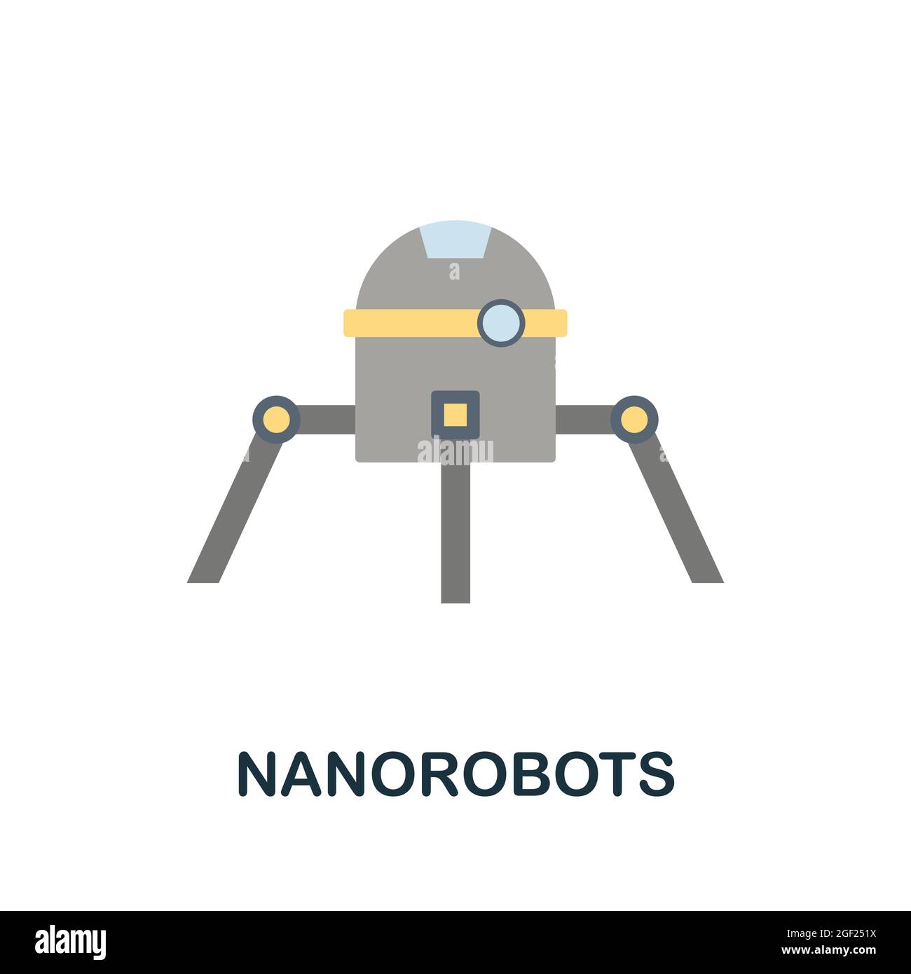 Nanorobots flat icon. Colored sign from futurictic technology ...