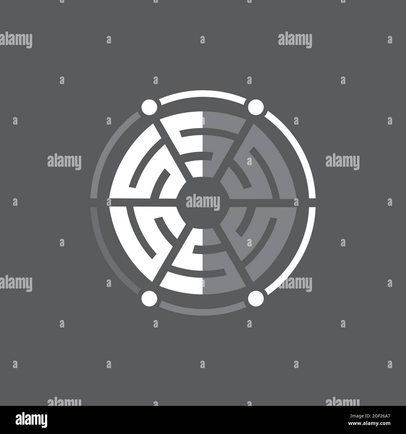 6 S letter for technology design which forms a circle. Vector illustration EPS.8 EPS.10 Stock Vector
