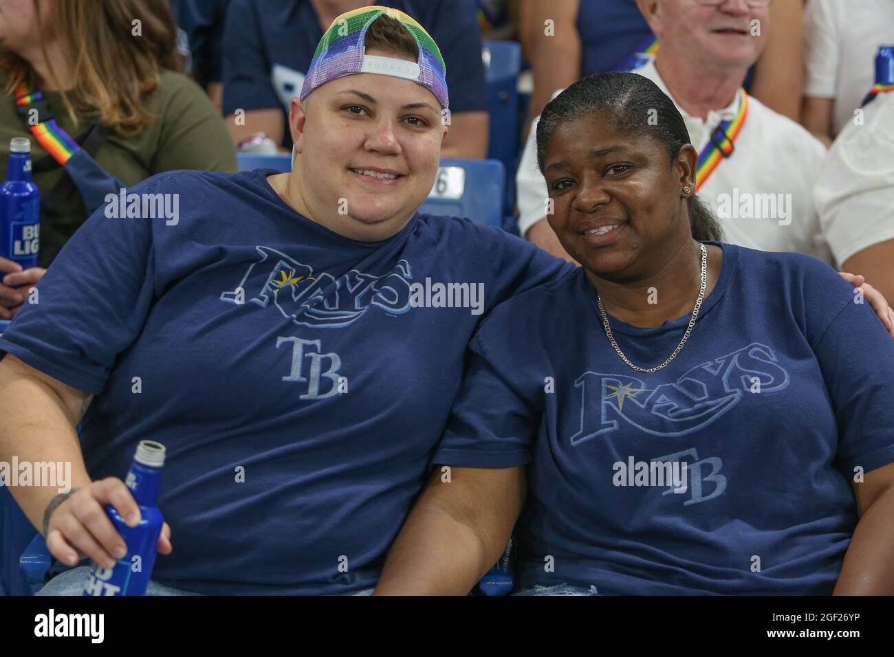 St. Petersburg, FL. USA; Tampa Bay Rays fans celebrating Pride Night at the  ball park during a major league baseball game against the Chicago White S  Stock Photo - Alamy