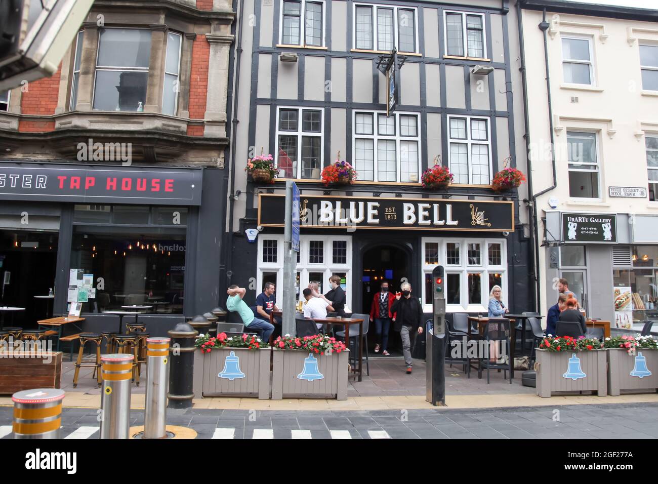 Blue Bell public house, High street, Cardiff city, South Wales, UK, 2021 Stock Photo