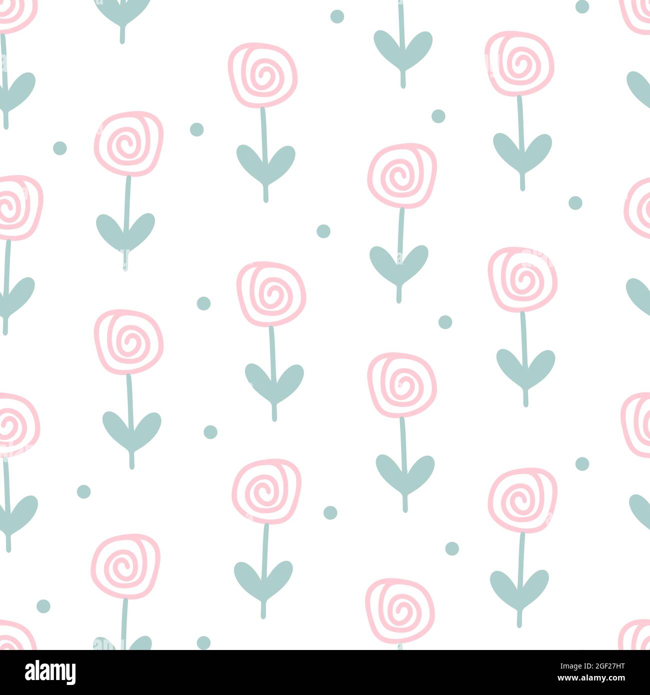 Pastel flower seamless pattern vector illustration. Background with ...