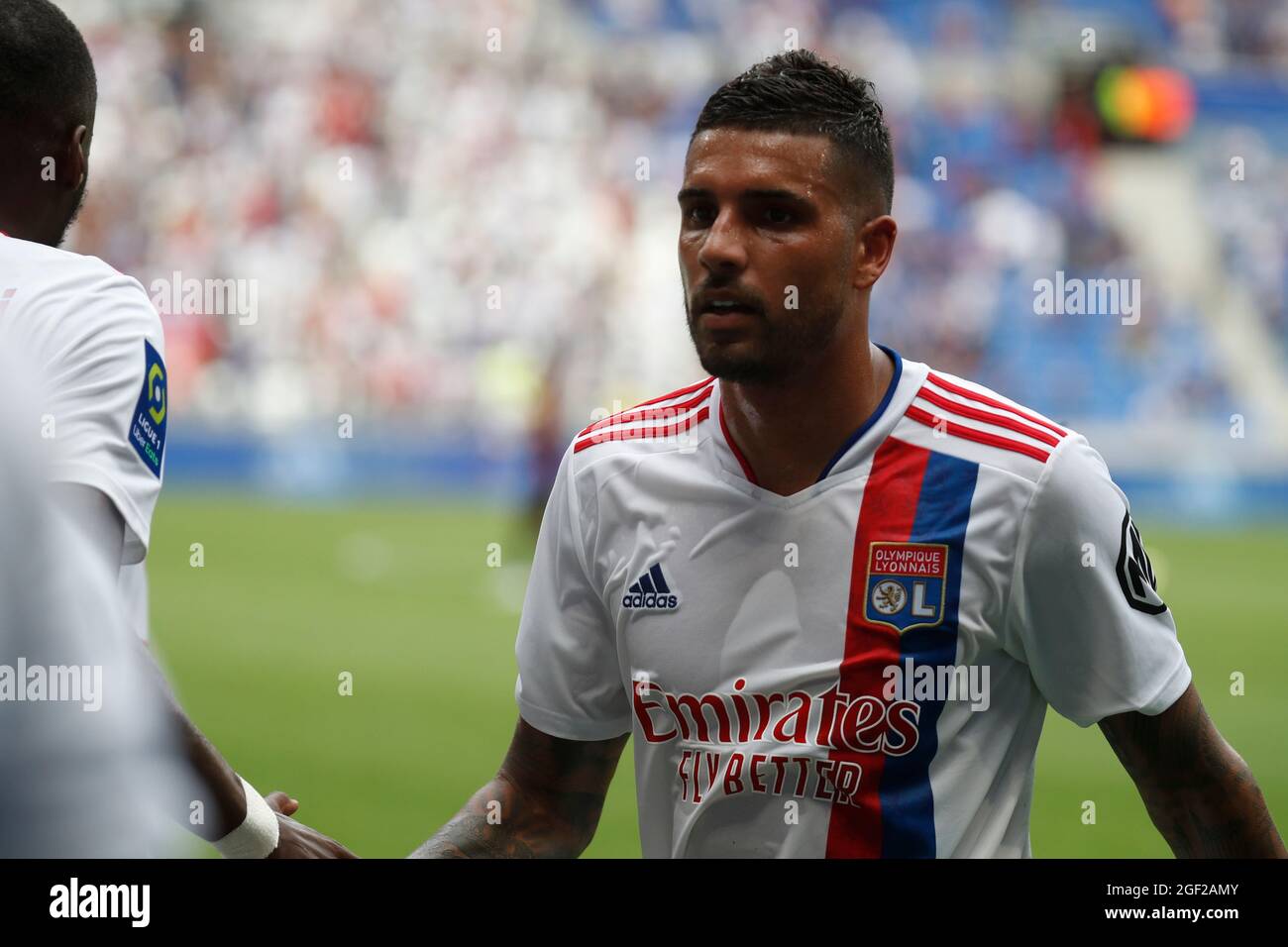 EMERSON of Lyon during the French championship Ligue 1 football match  between Olympique Lyonnais and Clermont Foot 63 on August 22, 2021 at  Groupama stadium in Decines-Charpieu near Lyon, France - Photo