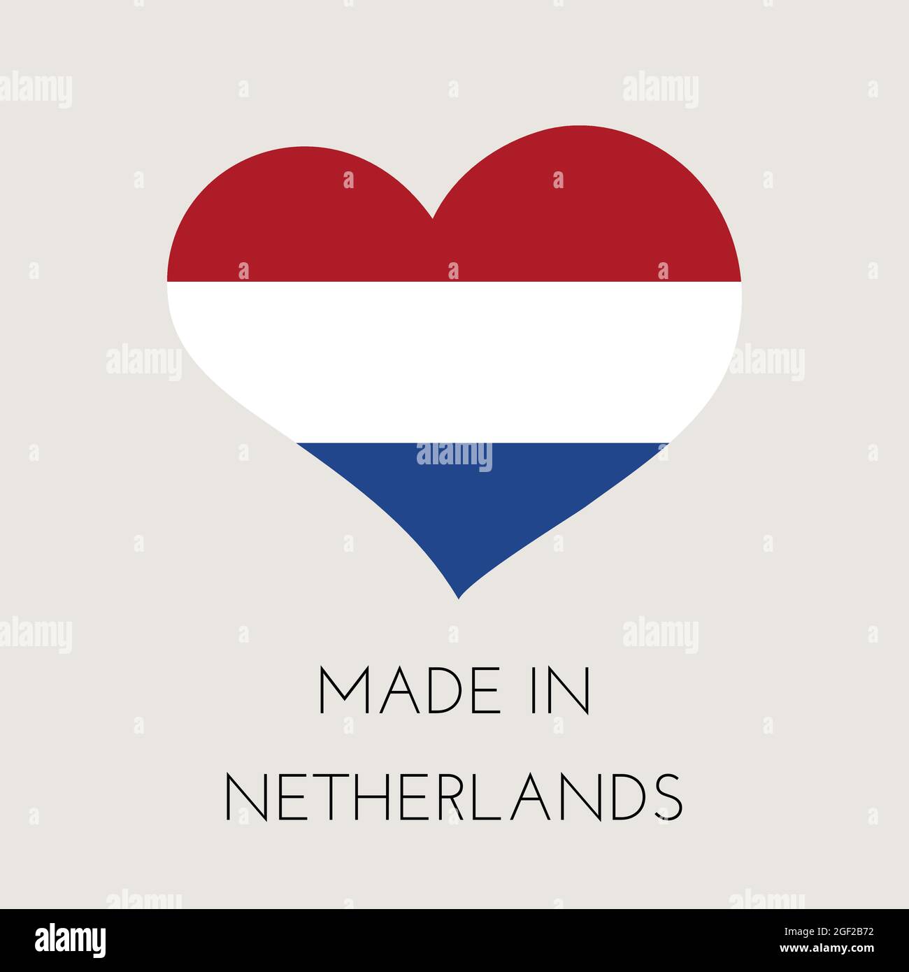 Heart shaped label with Netherlands flag. Made in Netherlands Sticker ...